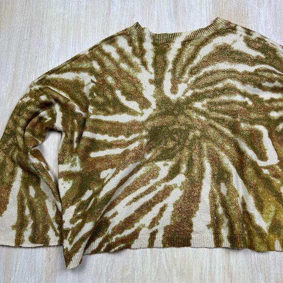 Gilded Intent Buckle Crew Neck Boho Cozy Knit Tie Dye Soft Pullover Sweater LG - Picture 7 of 16